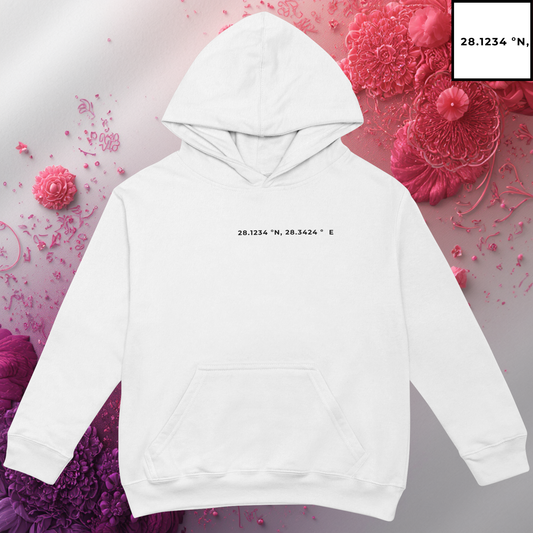 "The Home Base" Custom GPS Coordinates Unisex Hoodie | Premium 400 GSM Heavyweight Streetwear | All Weather Breathable Cotton
