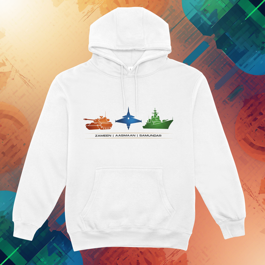 ZAMEEN | AASMAAN | SAMUNDAR - Forces United Edition - 400 GSM - 100% cotton - Brushed Fleece inside - Unisex Hoodie for all weathers