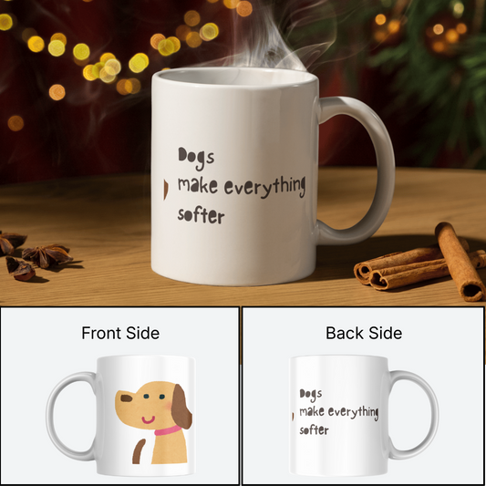 Good Morning – Cute Dog Illustration Mug - 350 ML - 1 piece
