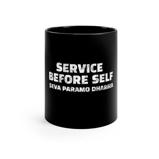 Seva Paramo Dharma - The Stencil Motto Ceramic Mug - 350 ML - Microwave safe Dishwasher Safe