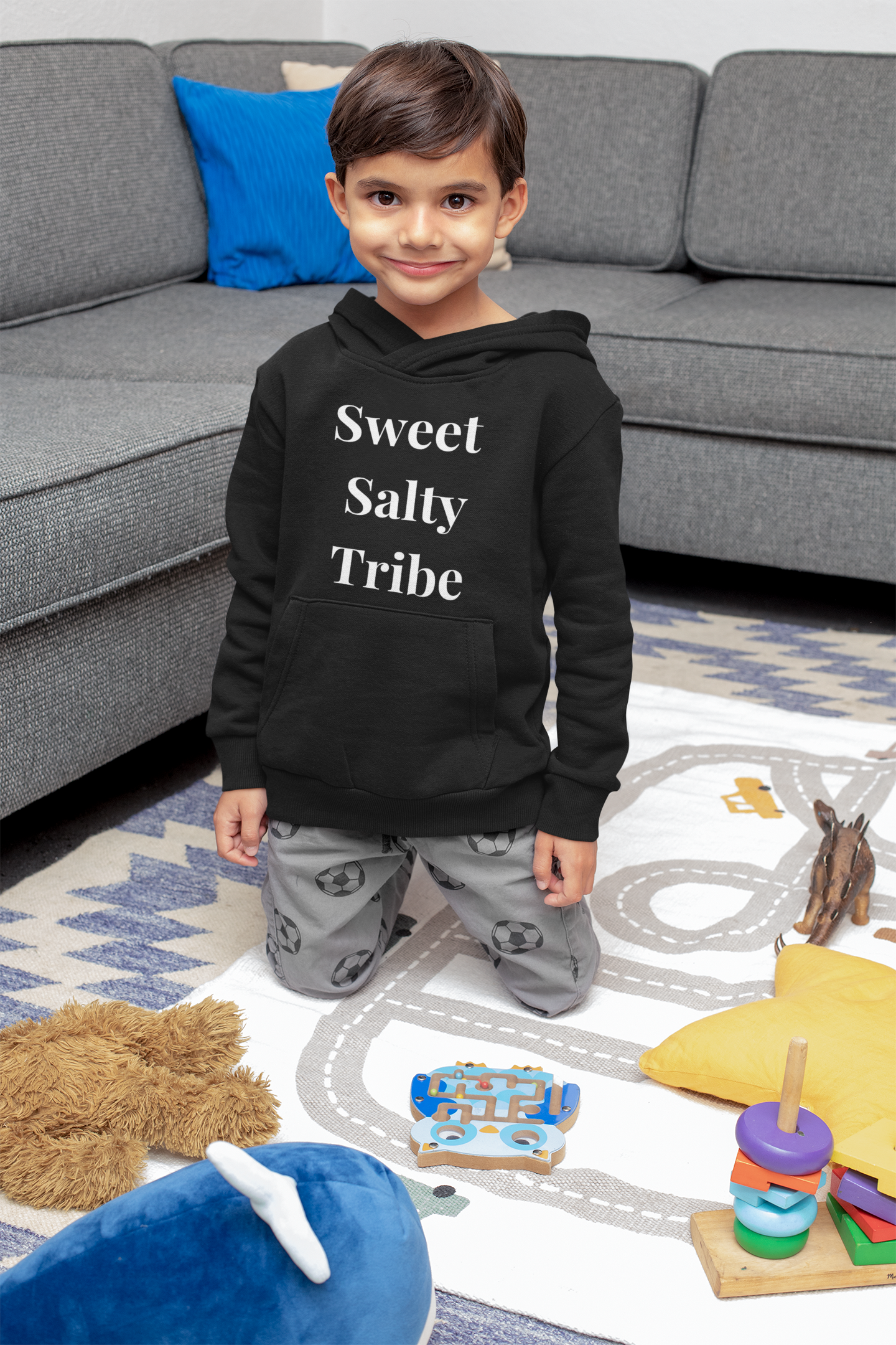 Sweet Salty Tribe – Kids Hoodie (Black / Red)
